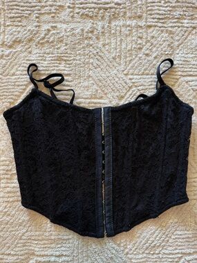 Garage Black Lace Corset-Style Camisole Size Small
